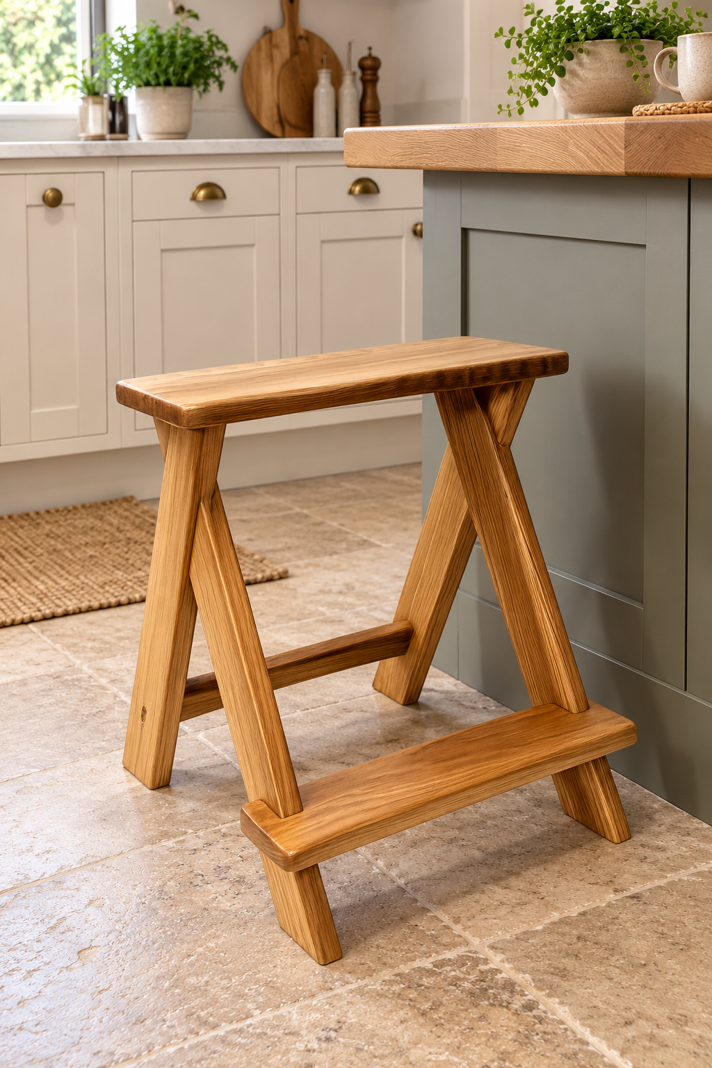 Solid wood Sowelo step stool finished with Osmo Polyx-Oil