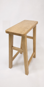 Laguz solid oak bistro stool, handmade in natural golden oak by RunewoodStudio.