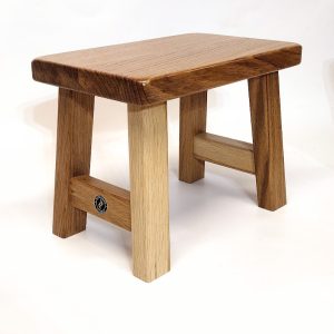 Solid oak milking stool for kitchen or living space