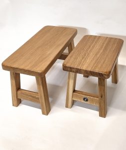 Handmade wooden milking stool crafted from European oak