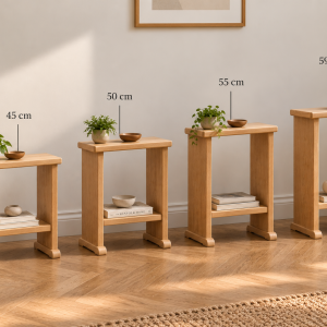 Eihwaz Solid Oak Side Table – Narrow Sofa & End Table