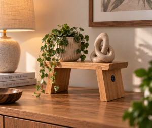 Handmade solid oak display stand for plants, ornaments and home décor