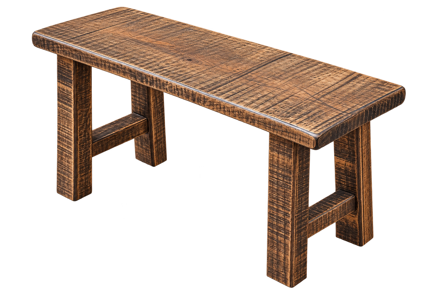 Odin solid oak bench handmade in Leicestershire