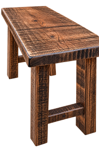 Ulf handmade solid white oak bench with dark resawn tiger-striped finish